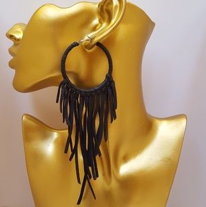 Leather Hoop Earring